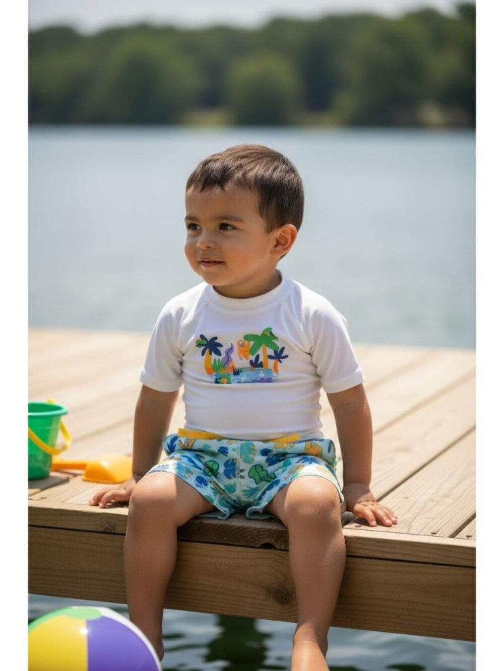 Tucker + Tate Baby Boys 2-Piece Swimwear Set With UPF 50+ Protection Tropical Pr